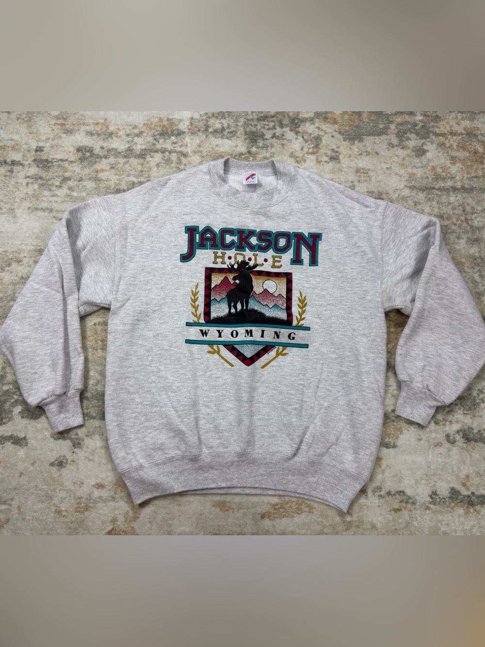 Vintage 1992 Jackson Hole Wyoming Moose Sweatshirt XL Jerzees Made in USA